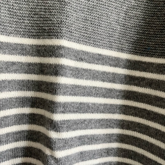 Joie Striped Scalloped Eyelet Wool Cashmere Cotton Blend Sweater - Picture 7 of 9